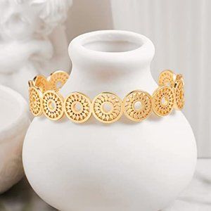 Gold Bar Bracelet for Women Simple Delicate Thin Cuff Bangle Hook Bracelet 18K